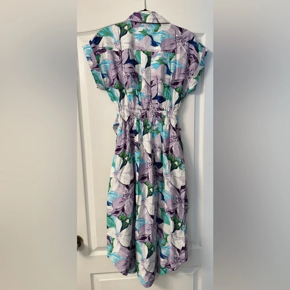Chico's Hammered Rayon Midi Floral
Shirtdress - Picture 5 of 11